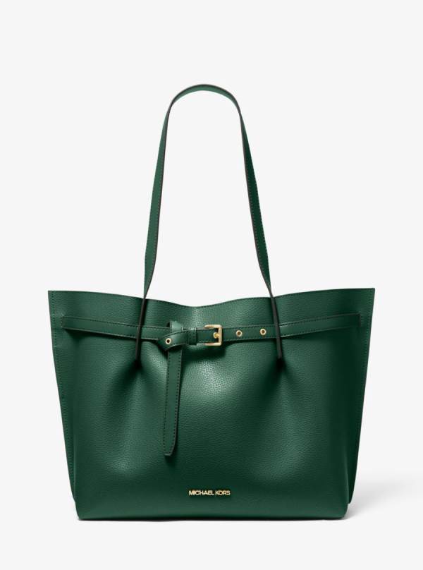 Damske Prenosná Taška Michael Kors Emilia Large Pebbled Leather Zelene - Kabelky Michael Kors Levně | MZJAB-7109